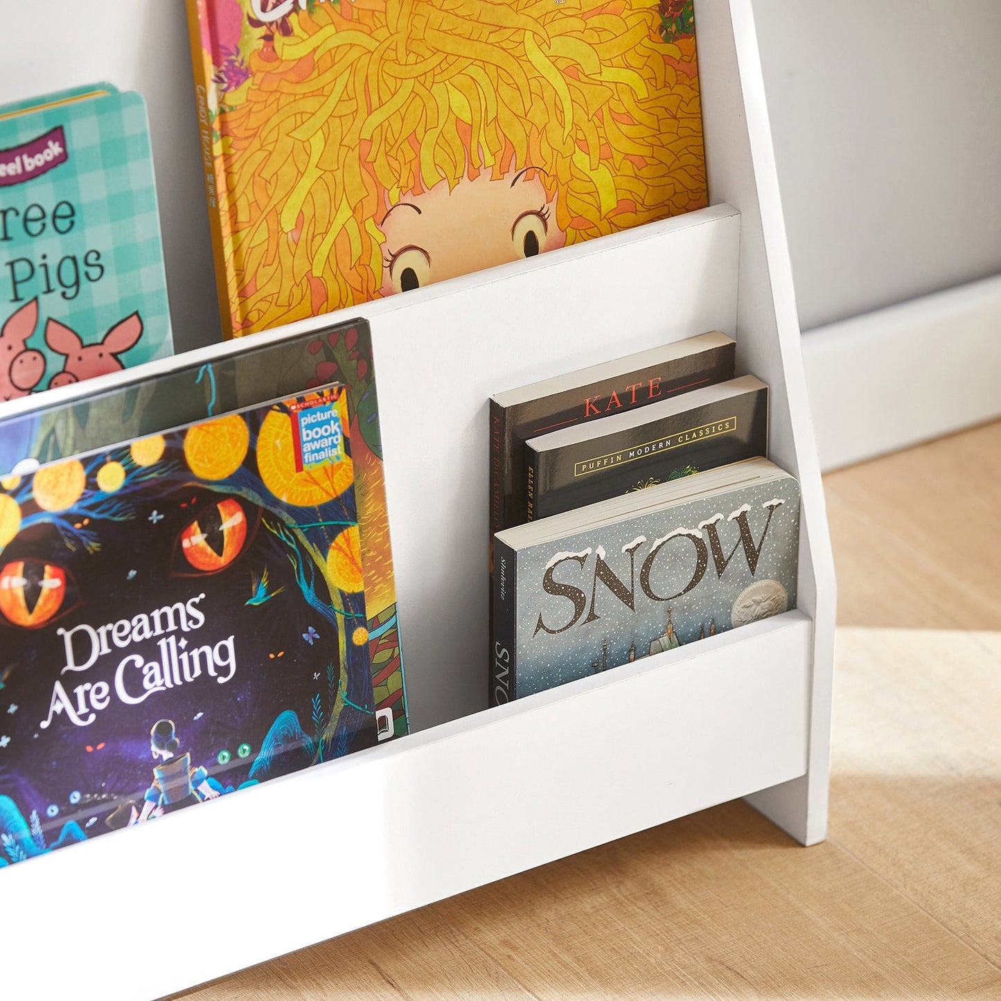 SoBuy Bibliothèque Enfant - 4 compartiments de rangement - Blanc - 80x30x88 cm