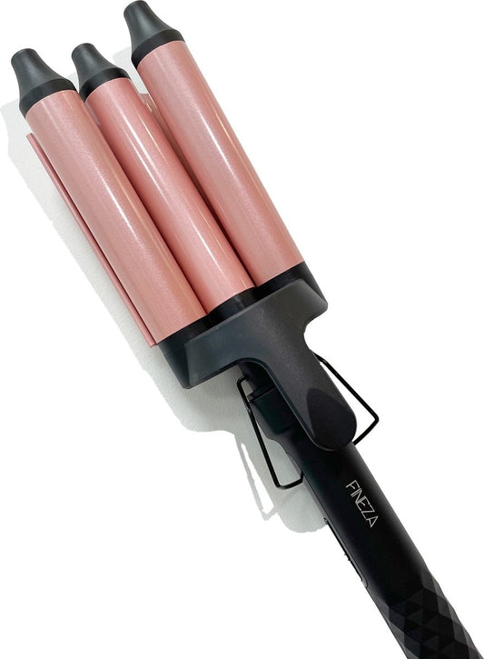 Fineza Pince à gaufres 25mm - Boucleur de cheveux en céramique avec 10 réglages de température - Or rose