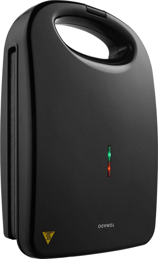 Tomado TGS4000B - Fer à repasser XXL pour sandwichs grillés - 4 sandwichs grillés - Grille-panini - Sans PFAS - 1200W - Noir