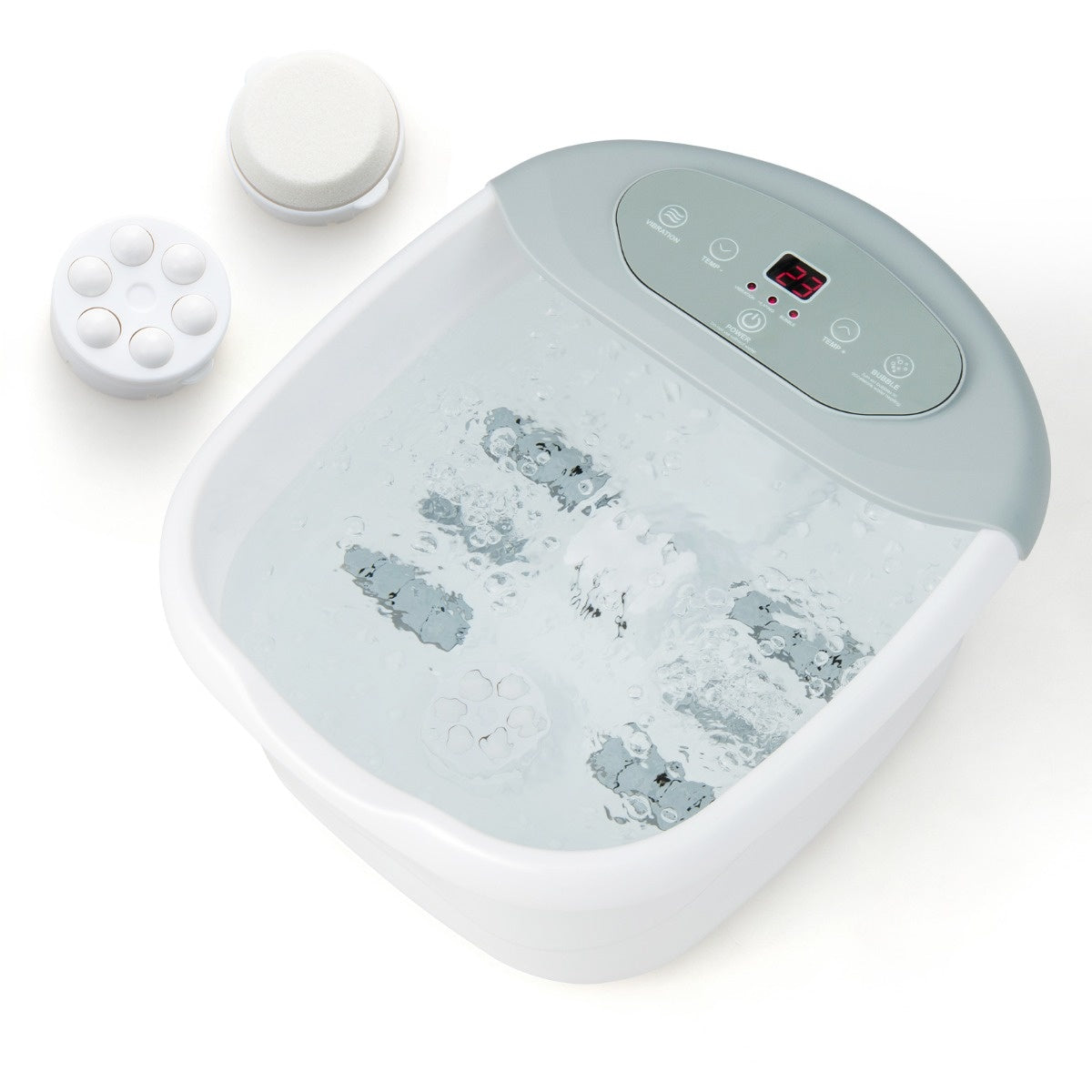 Bain de pieds Coast avec pierre de pédicure amovible 1 heure d'arrêt automatique gris