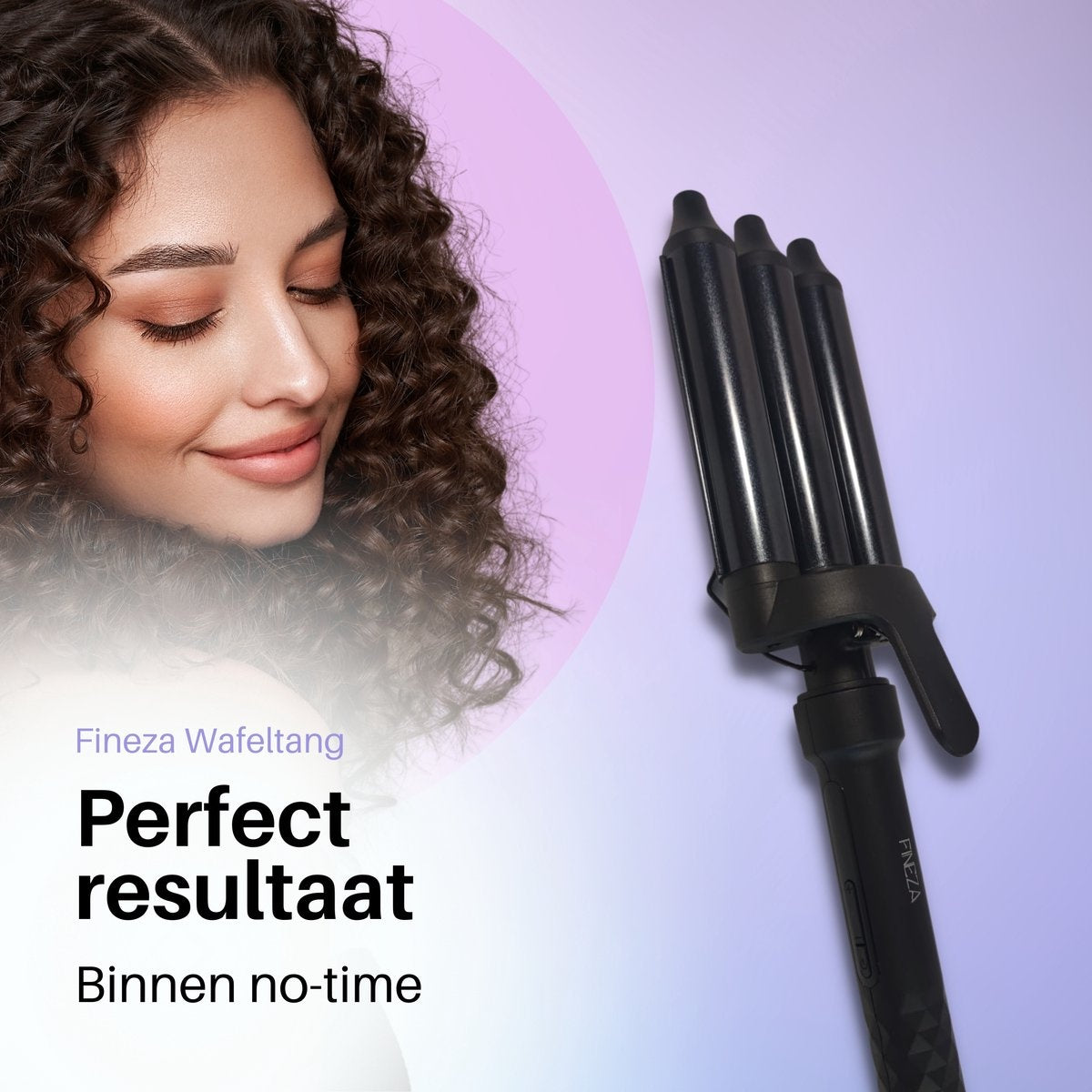 Fer à friser - Fineza - Fer à boucler - 25mm - Boucleur à cheveux en céramique avec 10 réglages de température - Noir