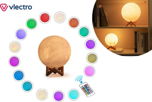 Vlectro Moon Sleep - 16 Couleurs - Dimmable/Sans fil - 22x22x22cm