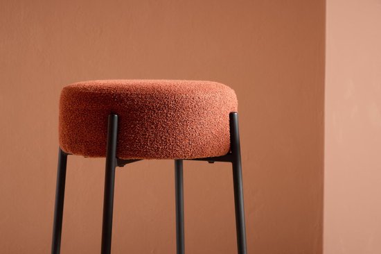 Tabouret de bar Tucson bouclé rouge