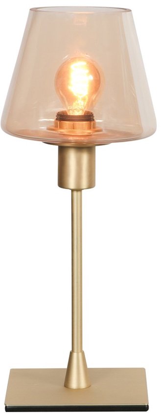 Lampe de table Ancilla 3102ME, style classique, laiton, douille E14, allumage/extinction par effleurement, avec verre et métal, pour l'intérieur - Steinhauer