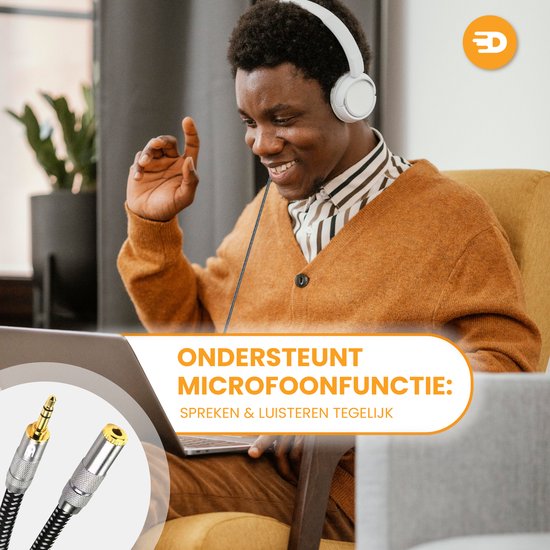 Drivv. Premium AUX Extension Cable - 5 mètres - Jack Male to 3.5 mm Female - Audio Extension Cable - Jack Extension Cable - Nylon