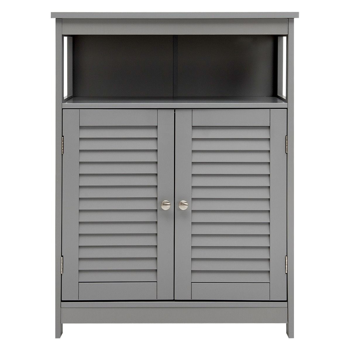 Meuble de salle de bain Coast - Double porte - Etagère ouverte - 60 x 30,5 x 80 cm - Gris