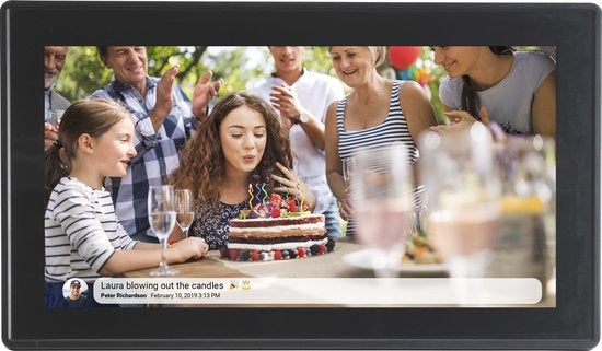 Cadre Photo Numérique Denver 15,6 pouces - XL - Full HD - Application Frameo - Cadre Photo - 8 Go - Écran Tactile IPS - PFF1514B