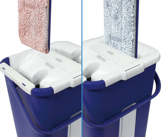 Livington Touchless Mop – système de nettoyage sans s'accroupir – serpillière avec seau pour un nettoyage facile et des mains propres – seau de nettoyage de 2,7 litres