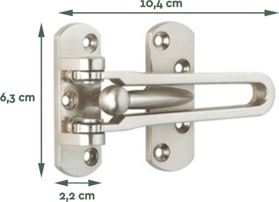 BRASQ Arrêtoir de porte avec matériel de fixation, argent - Sécurité des portes - Protection contre les effractions
