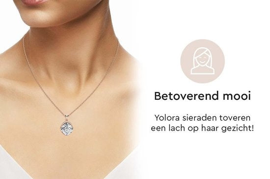 Yolora Collier femme avec pendentif - Cristal Kalpa Camaka - Couleur rose - Plaqué or rose 18K - Collier - Collier femme or rose - Bijoux - Coffret cadeau - Coffret cadeau de luxe - Coffret cadeau exclusif - Bel emballage cadeau