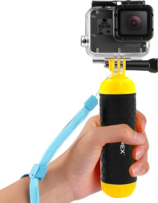 Garpex® Floating Handgrip - Trépied flottant - Universel - Convient à toutes les caméras d'action - Selfie Stick - Comprend une dragonne réglable et une vis papillon