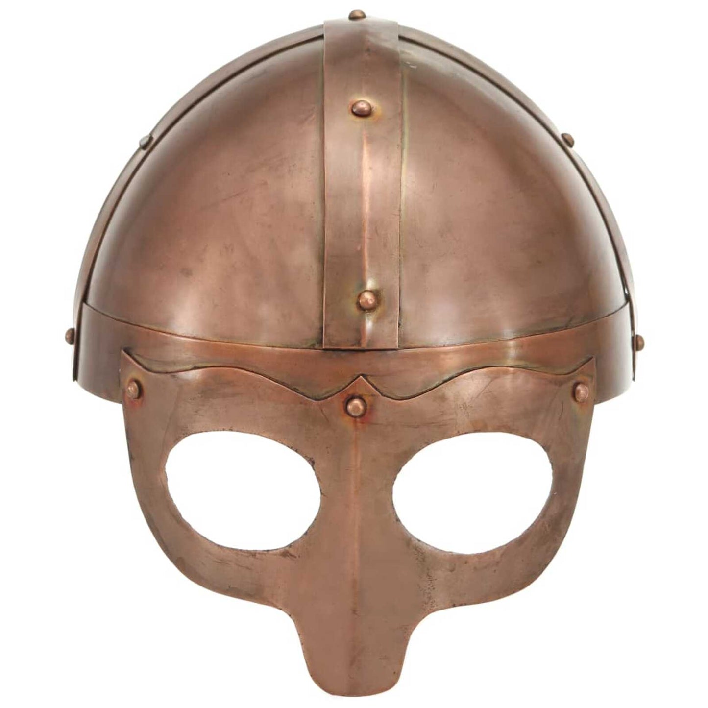 VidaXL Réplique de casque de viking - LARP - Acier de calibre 18 - 23 x 21 x 25 cm - couleur cuivre