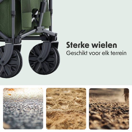 Chariot pliable - LifeGoods - Wagon pliable - 100KG - 230L - avec housse de protection - vert