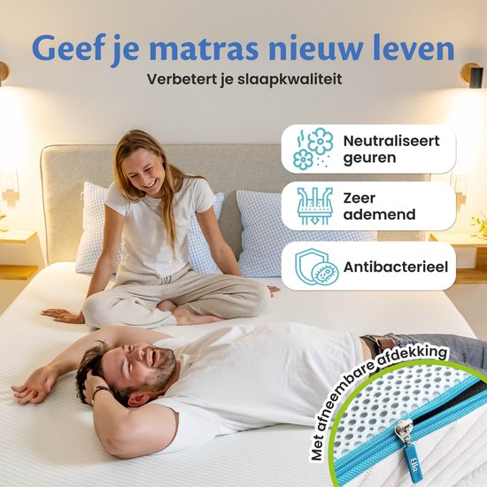 Ella Ergo Topper 90 x 200 cm - Surmatelas de 10 cm d'épaisseur - Surmatelas en mousse à mémoire de forme imprégnée de gel et mousse Aircell - Dureté moyenne
