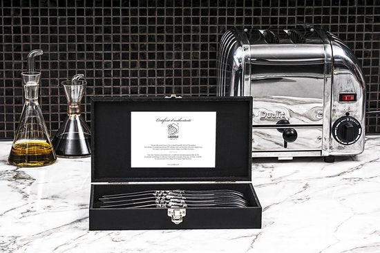 Laguiole Style de Vie Couteaux à steak Luxury Line - 6 pièces - Bois de pakah noir
