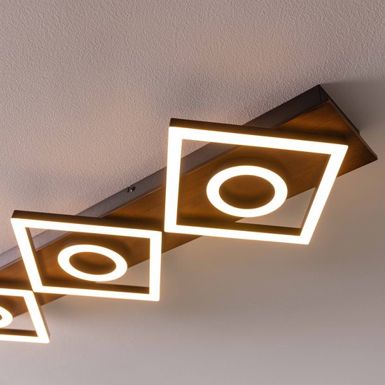 Plafonnier Brilliant Maureen - 88 cm - Noir avec bois