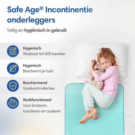 Safe Life® serviettes hygiéniques lavables pour adultes, animaux de compagnie et enfants - protège-matelas - petit