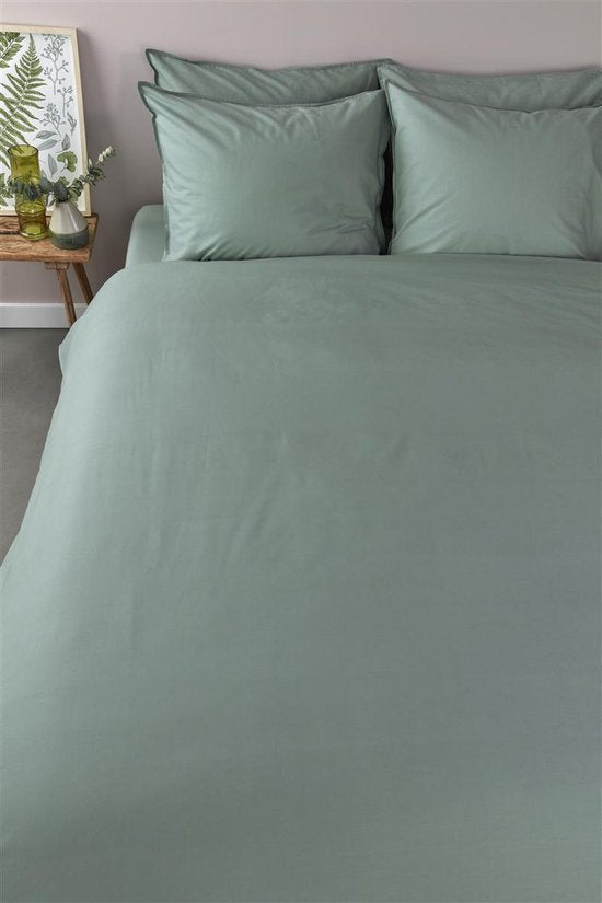 Ambiante Bamboo Uni housse de couette - Lits-Jumeaux - 240x200/220 cm - Green