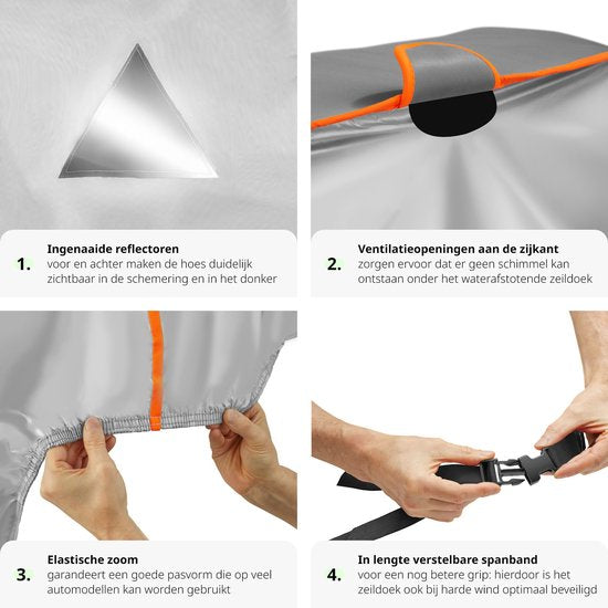 tectake® - Housse de voiture imperméable et respirante - Protection contre la grêle - 431x 165x 120cm - Medium - 405167