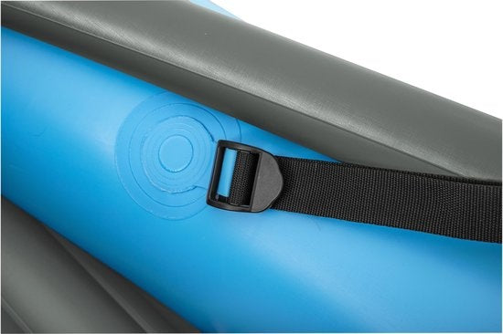 Bestway - Kayak Gonflable - Hydro-Force Cove Champion X2 - 2 Personnes - Inclus : Pagaies, Sièges, Pompe à Main et Ailerons