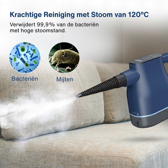 Airsteam S1 Handheld Steam Cleaner - Nettoyeur vapeur puissant de 1350W avec écran tactile - 9 accessoires - Nettoyeur de taches pour canapé, sol et fenêtres - Sécurité enfant - Réservoir d'eau de 400ML
