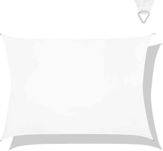 VONROC Premium Shade Cloth - Bâche - Rectangle - 400x300 cm - Déperlant - Blanc - Sac de rangement et cordon de fixation inclus