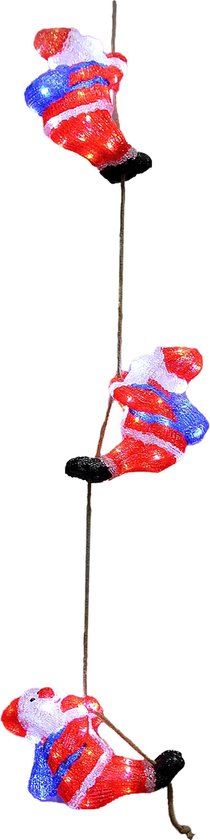 3x Deuba Figurine de Noël Père Noël - LED Acrylique 30cm -Lumière blanche