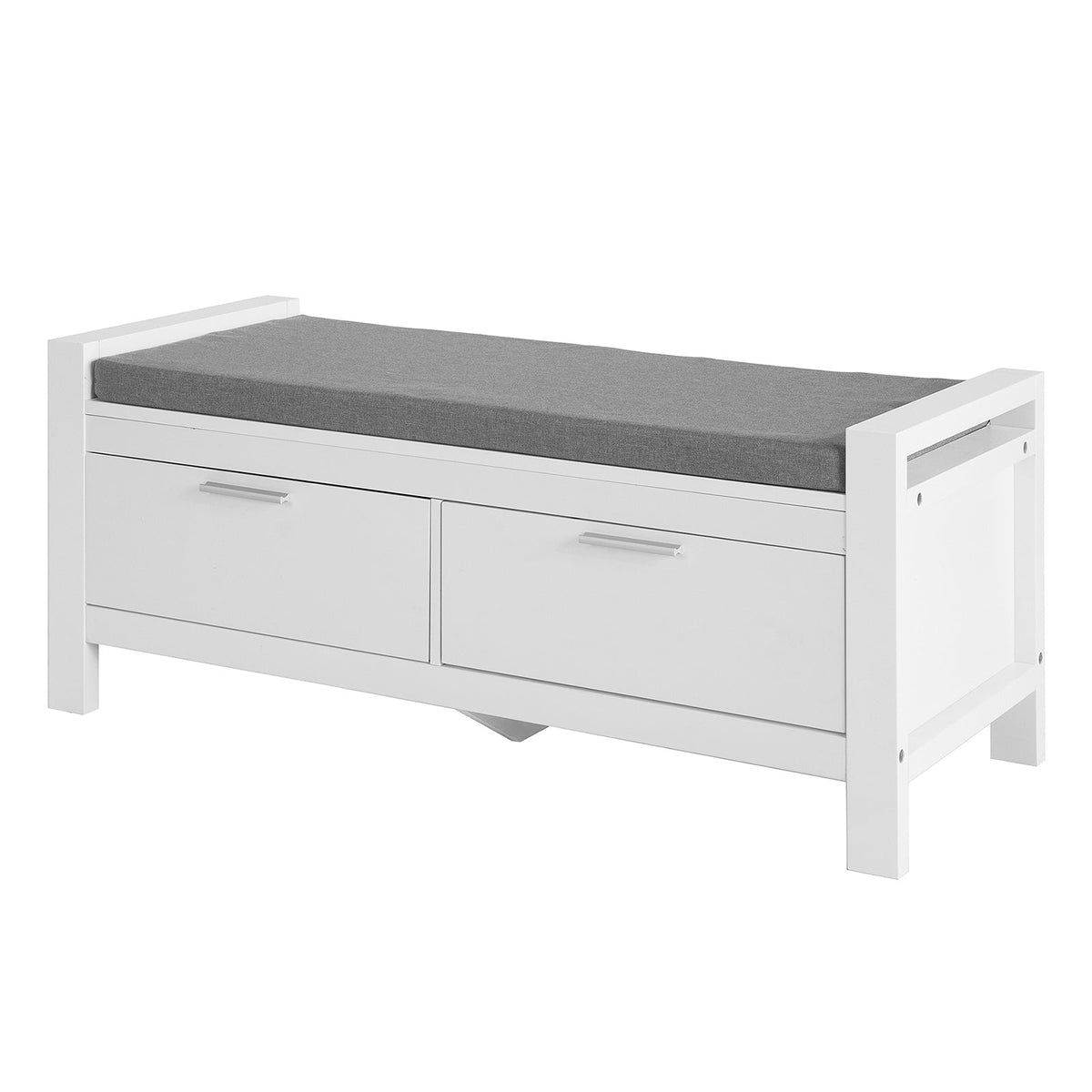 SoBuy FSR74-W Banc à chaussures avec rangement avec coussin de siège 2 tiroirs Banc de lit