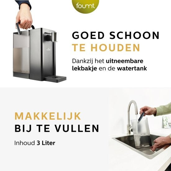Distributeur d'eau chaude - Ocina - affichage numérique - Bouilloire instantanée de luxe - 3 litres - Noir