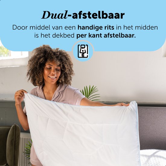 Couette Cloudpillo Partner - Pour toutes les saisons - Réglable de chaque côté - 240 x 220 cm - Couette double - 4 saisons