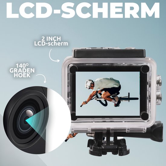 Denver Action Camera Full HD - 12MP - Photo & Video - WiFi - App - 30M Waterproof - Accessoires inclus - ACW5054
