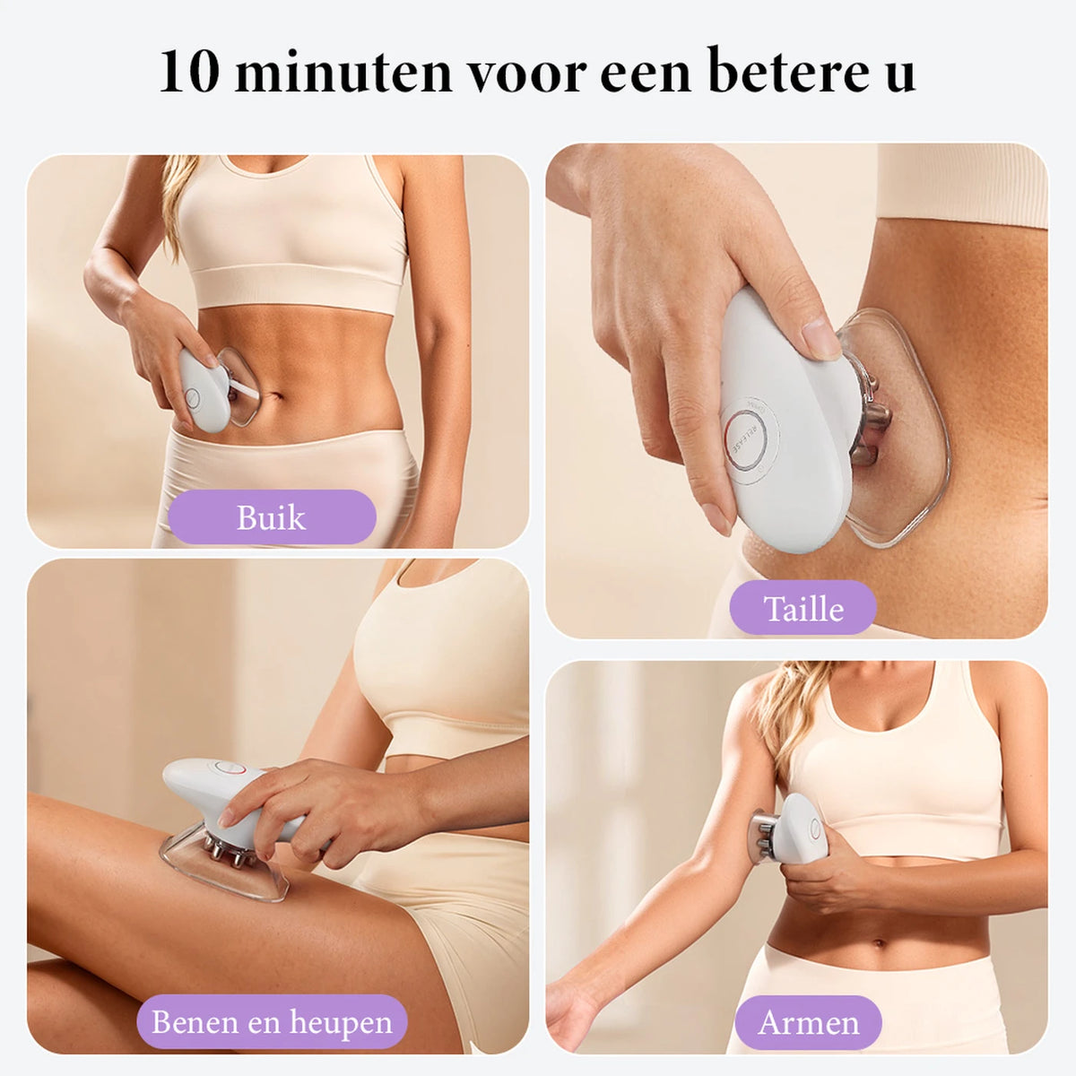 Appareil de massage anti-cellulite Sunluxy BCE1 - EMS + vide + lumière rouge - 3 modes pour le corps et le visage - rechargeable - 19,4 x 17 x 7,8 cm