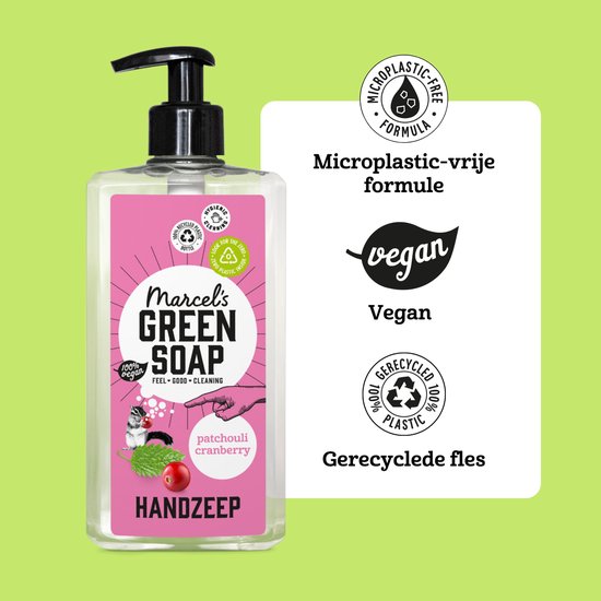 Savon pour les mains Marcel's Green Soap - Patchouli & Canneberge - 500 ml