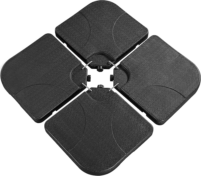 Ensemble de pieds de parasol Yaheetech - 50 x 50 x 7,5 cm - 4 pièces - Lestable - Plastique - Noir