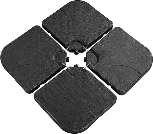 Ensemble de pieds de parasol Yaheetech - 50 x 50 x 7,5 cm - 4 pièces - Lestable - Plastique - Noir