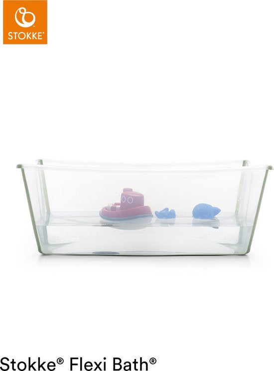 Ensemble Stokke® Flexi Bath® X-Large - Flexi Bath® XL + support pour nouveau-né - Vert transparent