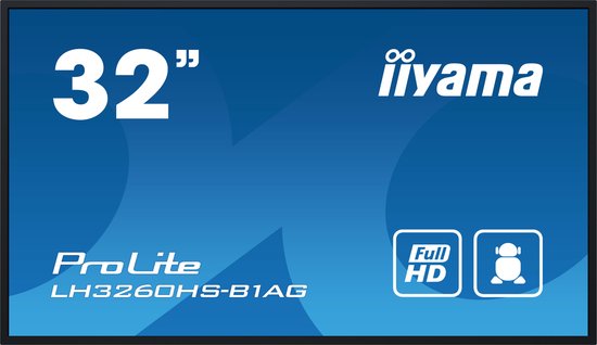 Iiyama ProLite LH3260HS-B1AG - Écran d'affichage dynamique - 32 pouces - ELED VA - 1920 x 1080 - 8 ms - 500 cd/m² - 4000:1 - Wi-Fi - noir