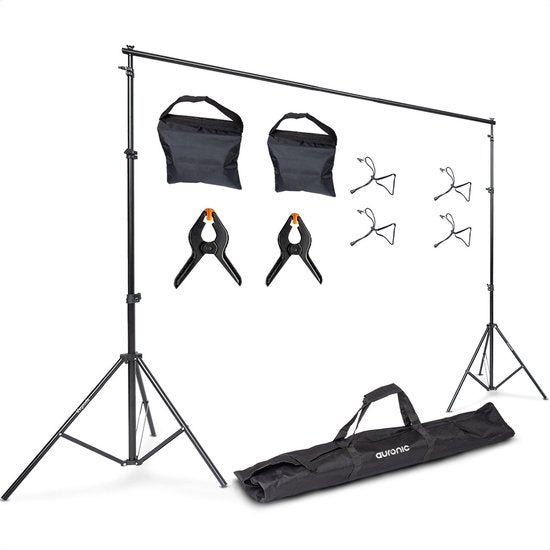 Auronic Backdrop System - Set complet - Sans toile - Réglable - 300 x 260cm