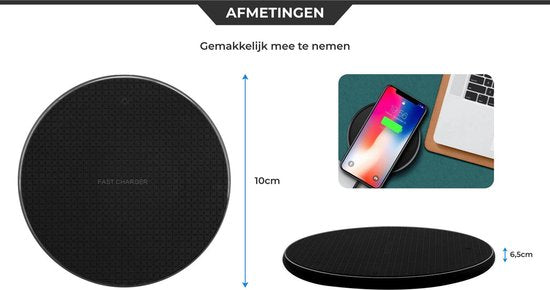 The Life Style Goods - Chargeur sans fil 10W - Câble inclus - Chargeur sans fil - Chargeur rapide - iPhone et Samsung