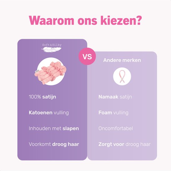 Soft & Silky Heatless curls - Satin - Incl. 2 chouchous et 1 pince à cheveux - Rouleaux à cheveux - Boucles - Boucles sans chaleur - Boucle à cheveux - Produits pour cheveux bouclés