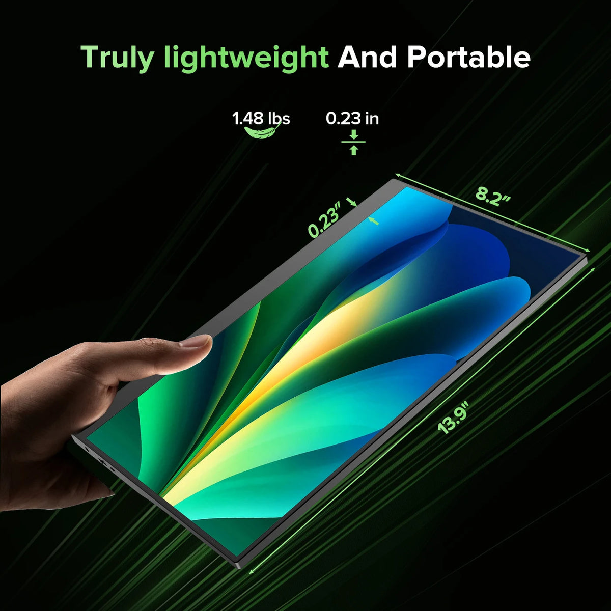 Écran portable UPERFECT 15,6 pouces Full HD avec connexion USB-C, écran tactile, socle réglable et haut-parleurs
