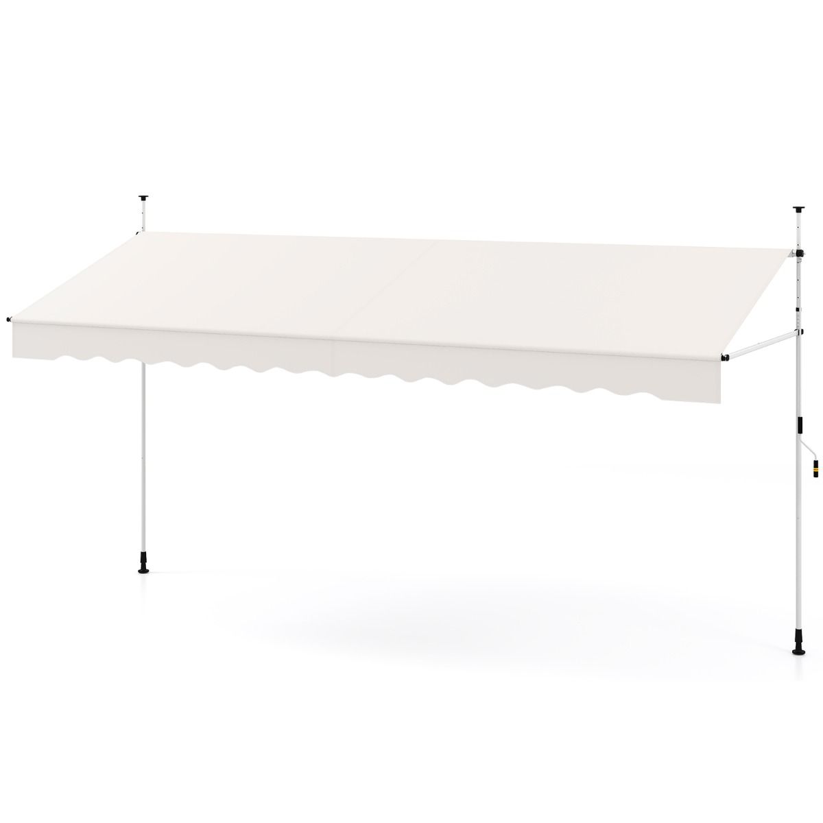 Coast 400x120/135/150x210-300 cm Blanc Store de balcon sans perçage avec sonnette - Pare-soleil à pinces réglable en hauteur