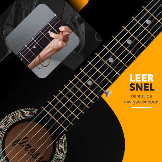 Finesse Acoustic Guitar - Starter Set - Nylon Strings - Guitare classique - Guitare enfant et adulte