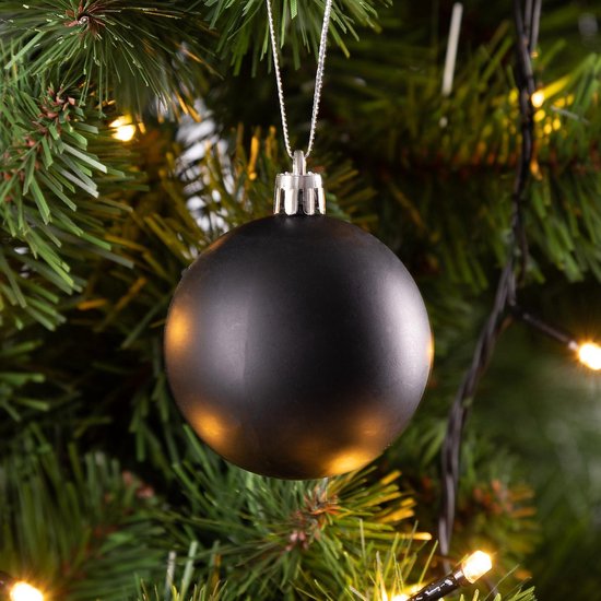 Boules de sapin de Noël 24pcs Ø6cm - Plastique brillant mat - Vert