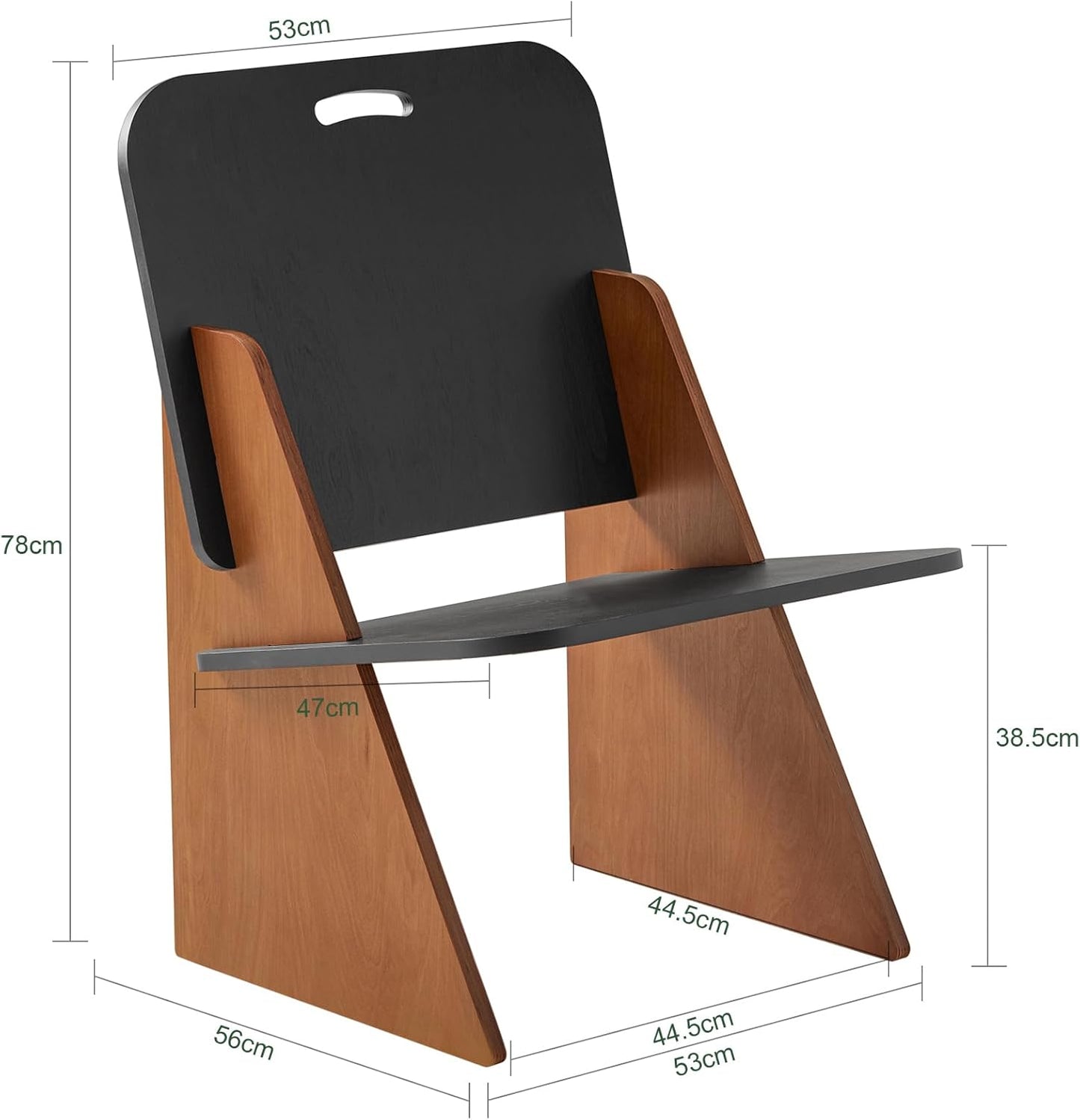 Chaise de salle à manger SoBuy avec dossier - Noire - 53 x 56 x 78 cm