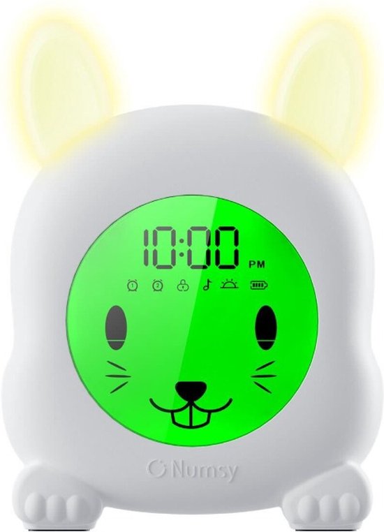 Numsy Rabbit Sleep Trainer Children - Alarme de sommeil avec veilleuse - Réveil pour enfants