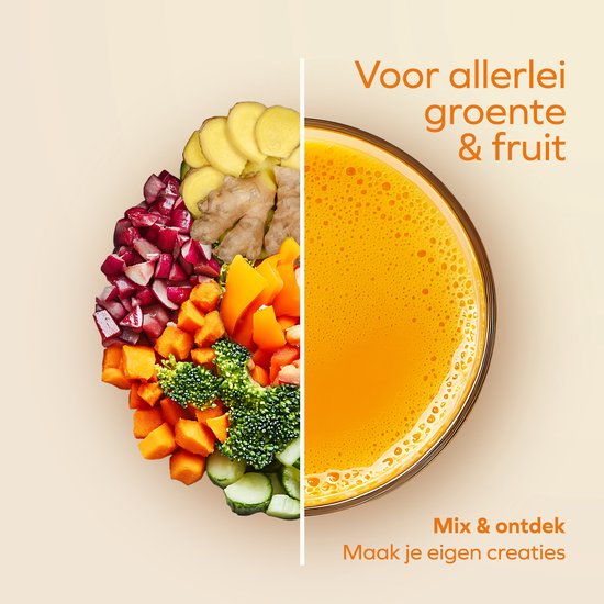 KitchenBrothers Slowjuicer - Mini presse-agrumes - Presse-légumes et fruits - Alimentation 40 mm et 50 mm - 400 ml - Rouge