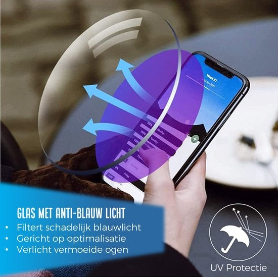 Lunettes d'ordinateur Shine Anti Blue Light 1.00 - Lunettes d'affichage multifocales - Lunettes de lecture pour femmes et hommes - Accessoires inclus