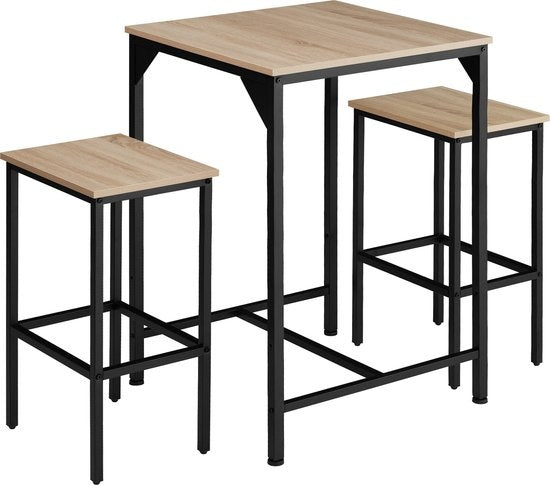 tectake - Set de table de bar Inverness industrial light brown - 404363