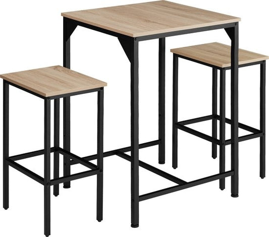 tectake - Set de table de bar Inverness industrial light brown - 404363